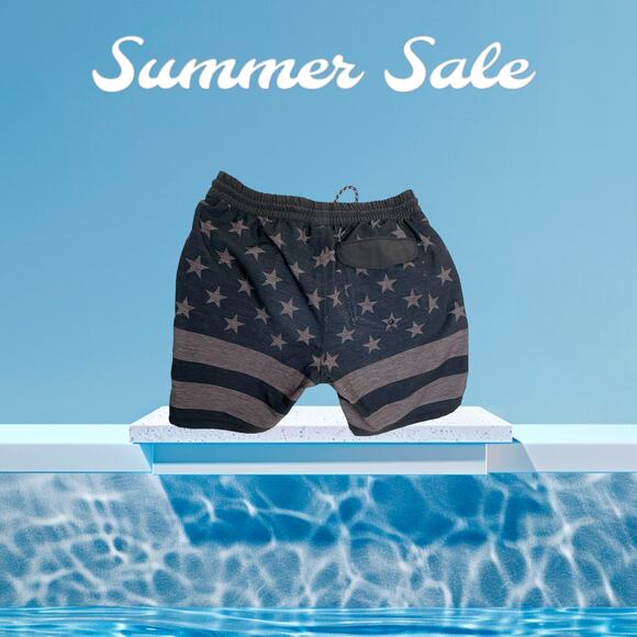 Hurley Swin Board Shorts Gray Stars Stripes American Phantom Drawstring Size S - Picture 7 of 12